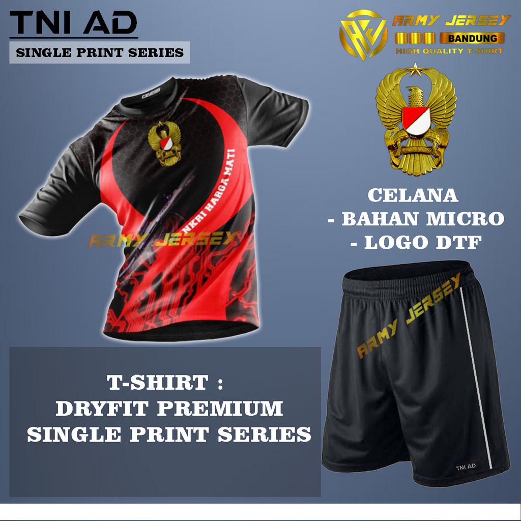 BAJU STELAN OLAHRAGA TNI || STELAN AEROBIK JERSEY TNI AD SINGGELPRINT