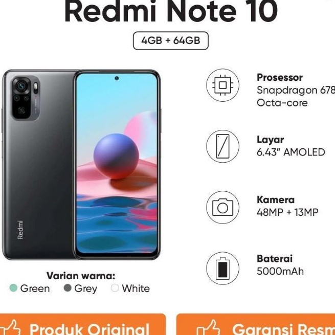 HP XIAOMI REDMI NOTE 10 PRO 4/64 6/64 8/128 4GB 6GB 8GB ORI ORIGINAL ASLI GARANSI RESMI 100% MI SHOP-1