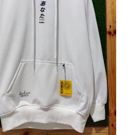 Sweater hoodie Putih pria switer cowok kachios hoodie simple terbaru jaket sablon Jepang