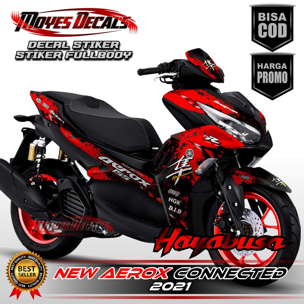 Decal Aerox New 155 Connected 2021 Fullbody Stiker Variasi Aerox 2021 Fullbody Motif Hayabusa