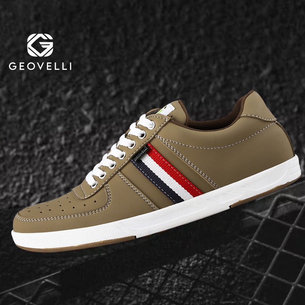 Geovelli Sepatu PriaPutih Sepatu Sneakers Hitam Kasual Pria Olahraga Brand Lokal BANDUNG