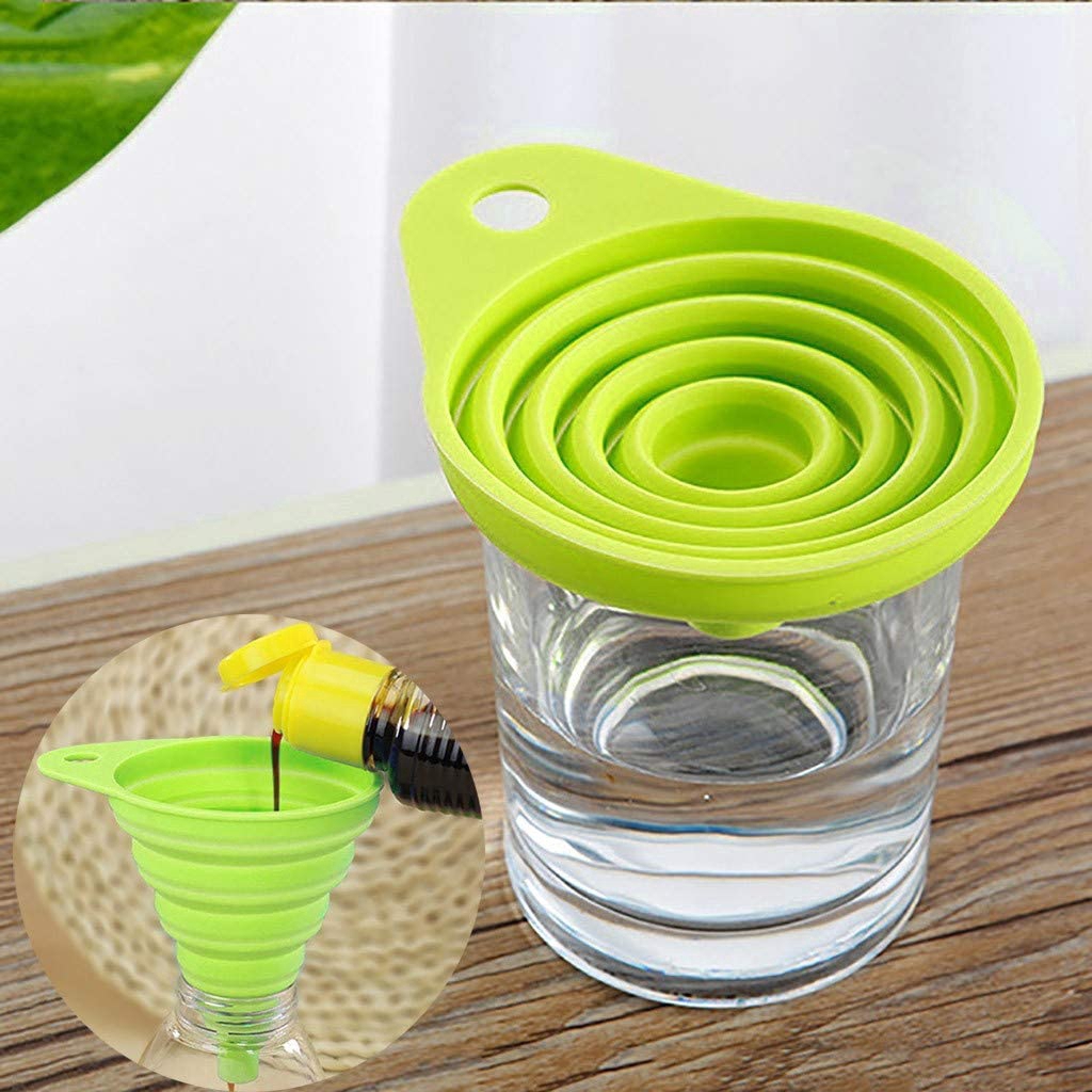 Corong Teleskopik Mini Rumah Tangga Portable Collapsible Kitchen Foldable Silicone Funnel