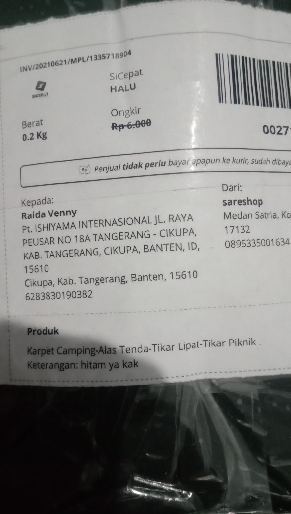 ★ Karpet Murah Tebal, Karpet Camping - Tikar Piknik - Tikar Lipat Ukuran 150x200 - Multi Warna