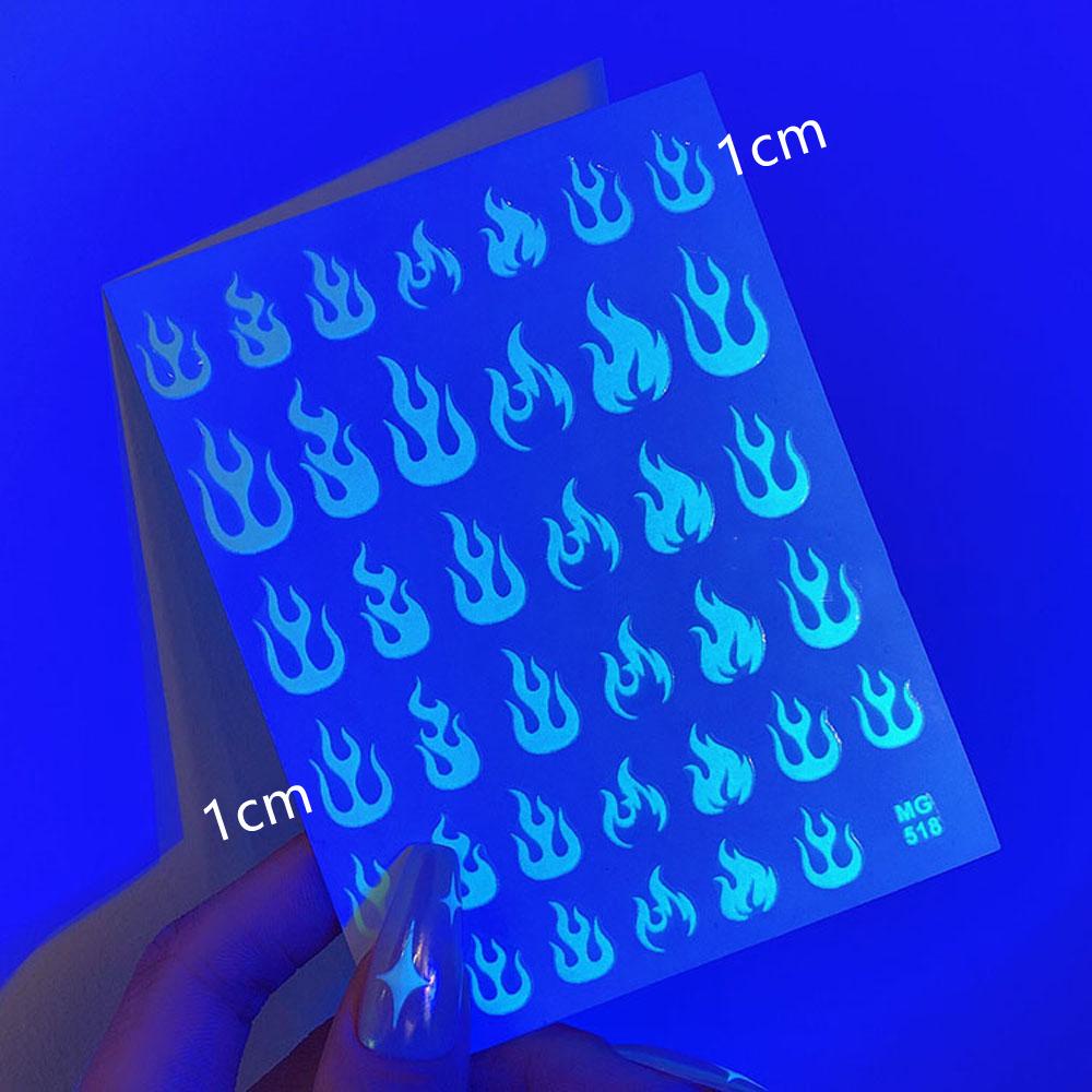 Mxbeauty Stiker Perekat Kuku Smiley Wanita Gadis 3D DIY Perekat Diri Luminous Stiker Manicure Aksesoris