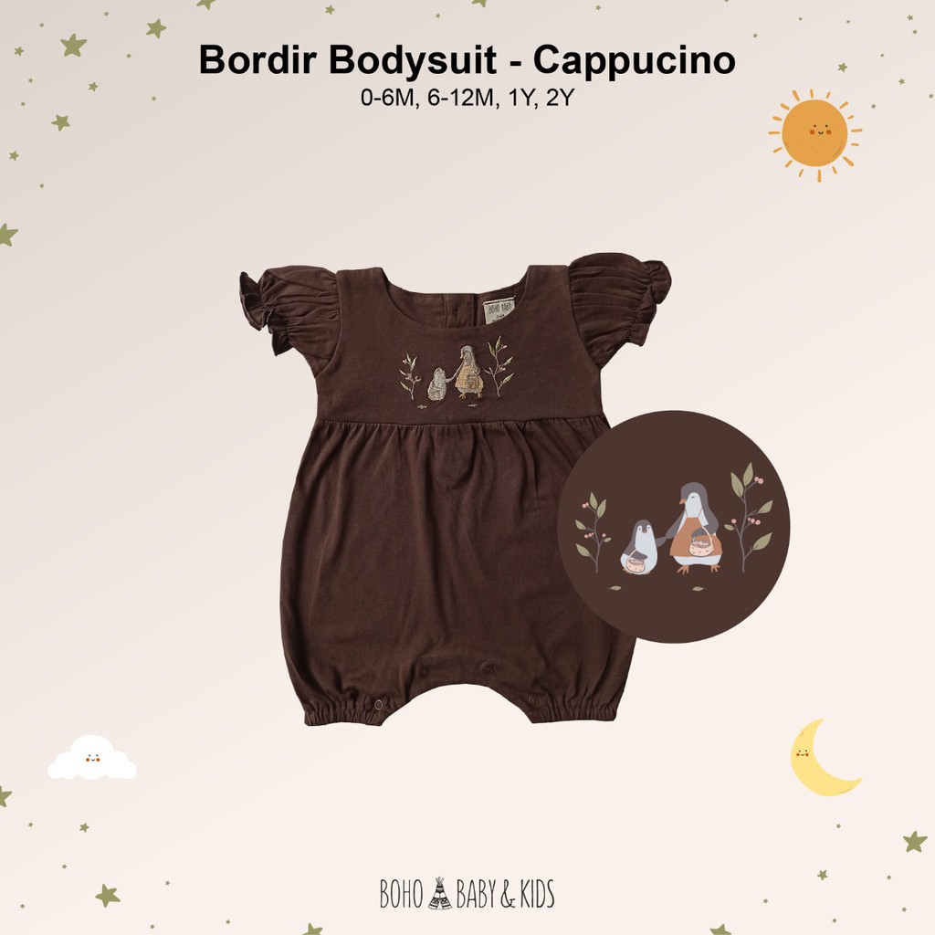 Boho Baby Bordir Bodysuit 0-2 Tahun BohoBaby BohoPanna CBKS-BOHO Cappucino