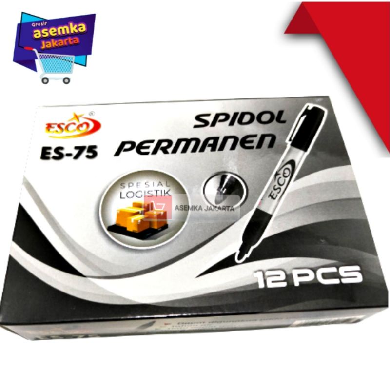 Spidol Besar Permanent Esco Grosir 12pcs