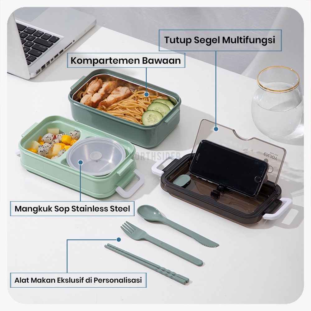 RANTANG BENTO 2 LAYER LEAK PROOF LUNCH BOX WITH SOUP BOWL - JT008