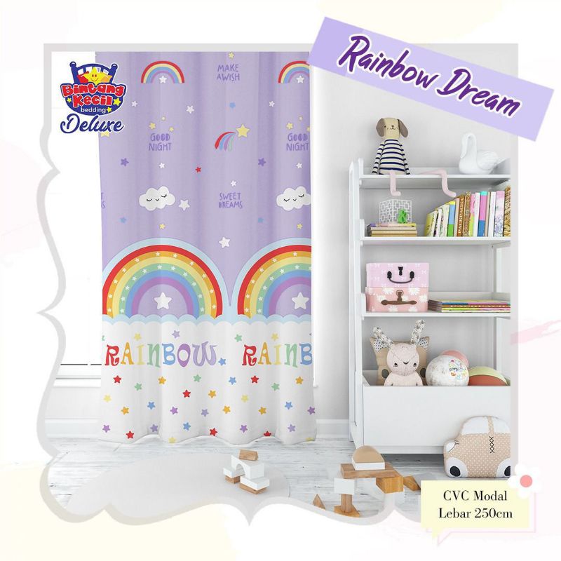 SPREI DAN BEDCOVER MOTIF RAINBOW DREAM/KATUN STAR/SPREI CUSTOME