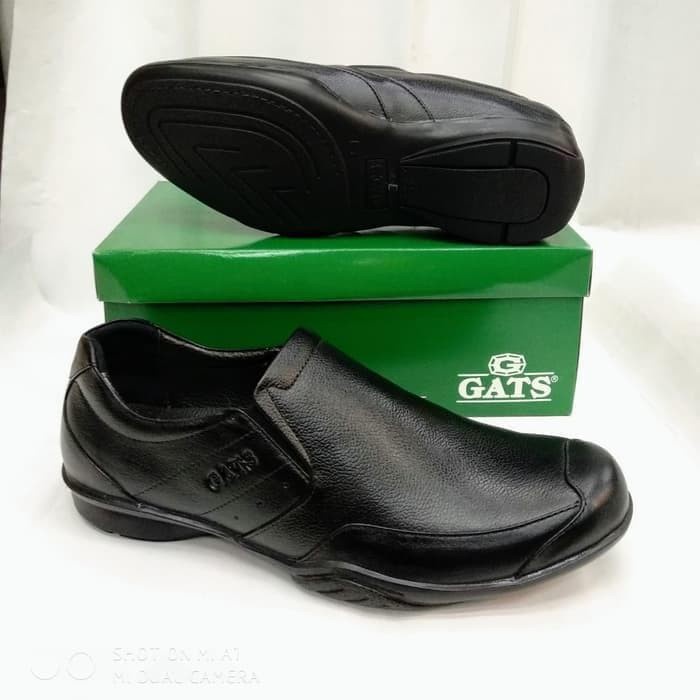 Sepatu Kulit Pantofel Pria Gats Gi 7218 Hitam original gats real pict