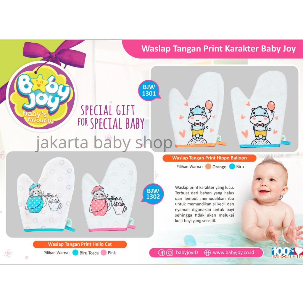 WASHLAP TANGAN PRINT KARAKTER BABY JOY BJW13012