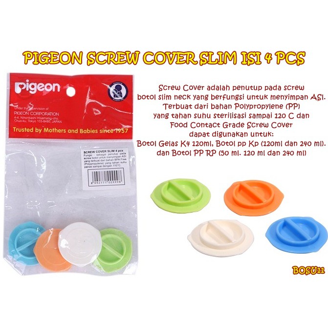 BOSU11 PIGEON SCREW COVER / Lid SLIM STANDART NECK  ISI 4 PCS