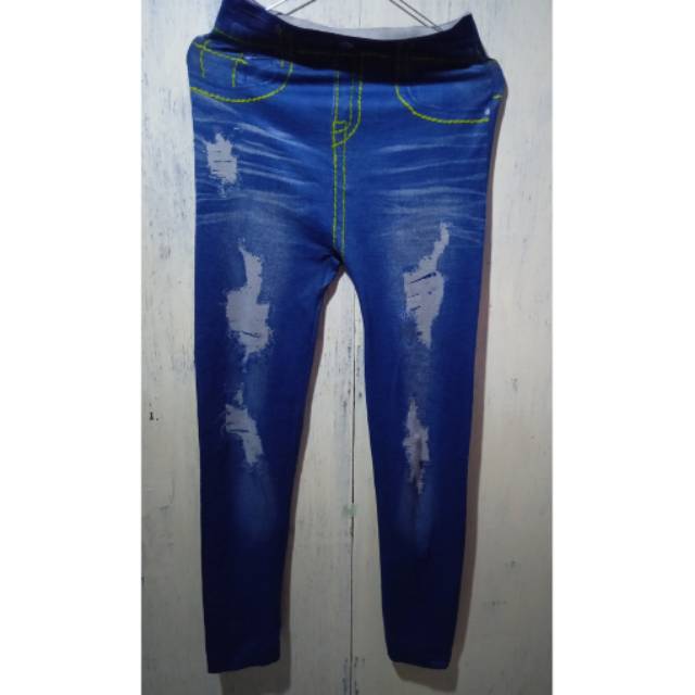 Legging Motif Sobek Sobek Wanita
