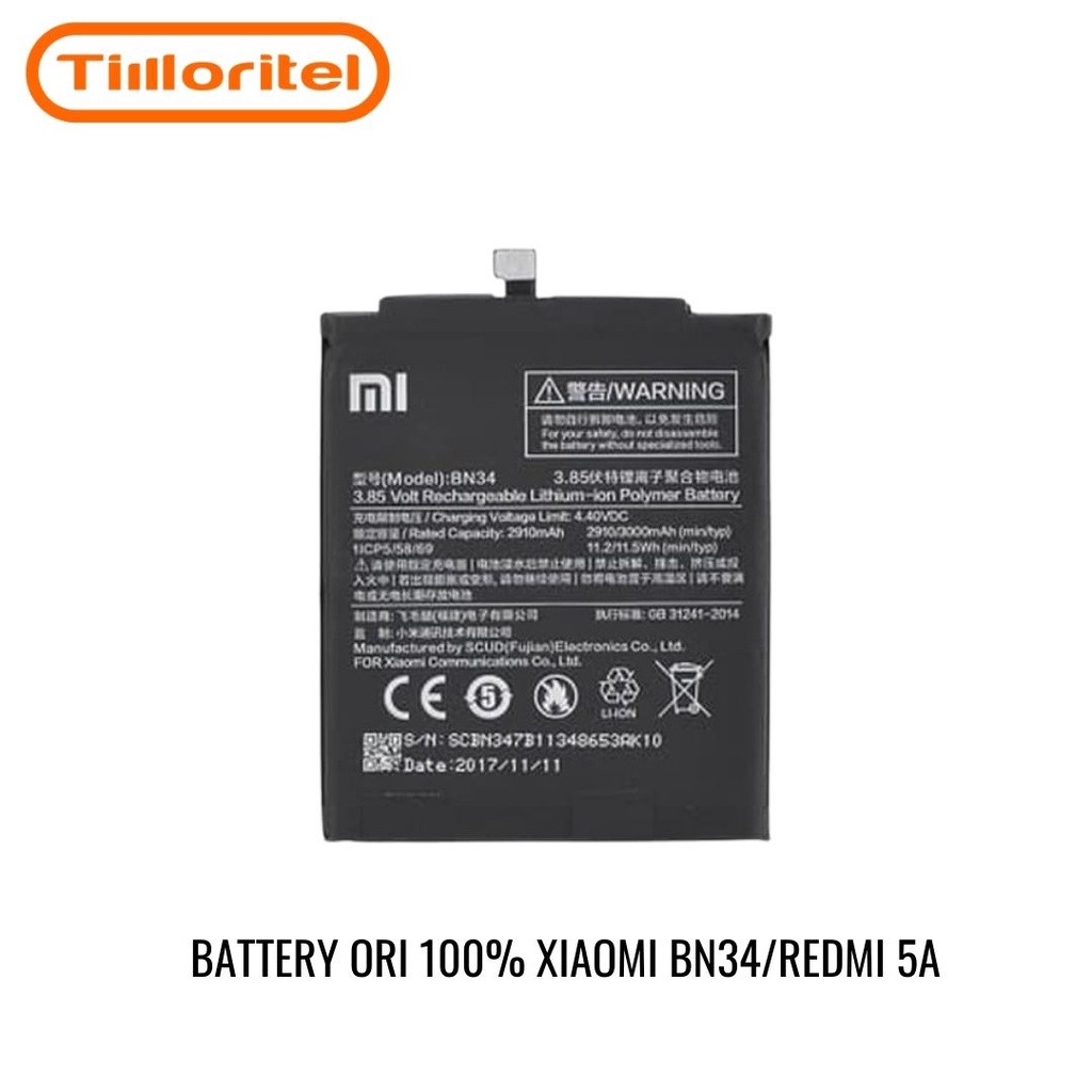 BATTERY BATERAI BATRE ORIGINAL XIAOMI READMI 5A / BN34