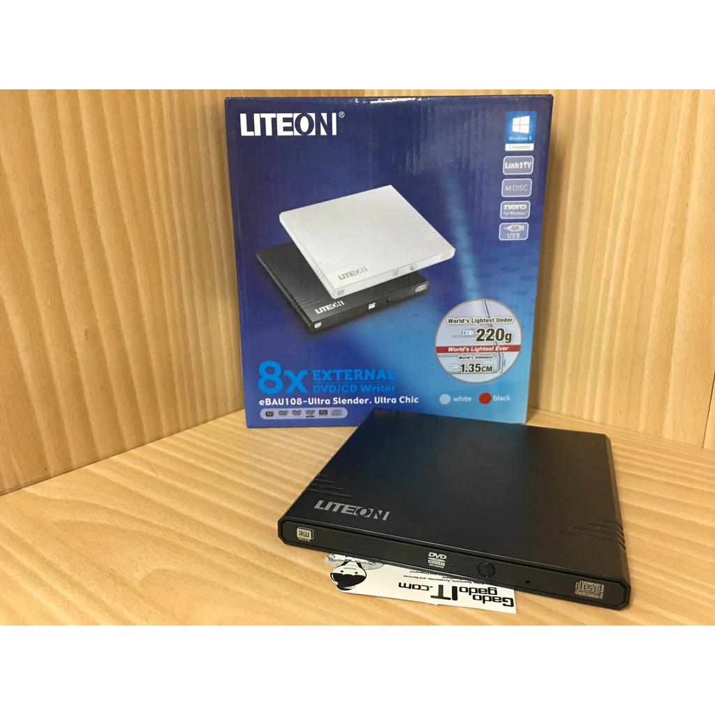 LITEON DVD-RW Writer External Slim eBAU108-Ultra Slender & Ultra Chic