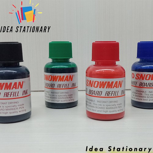 

SIAP KIRIM !! Refill Tinta Spidol Whiteboard Snowman INK // Non Permanent // Bisa Dihapus