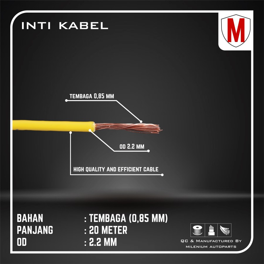 KABEL BINTIK SERABUT TEMBAGA 0.85MM x 20M KABEL BODY MOBIL MOTOR KUALITAS ASTRA UNIVERSAL