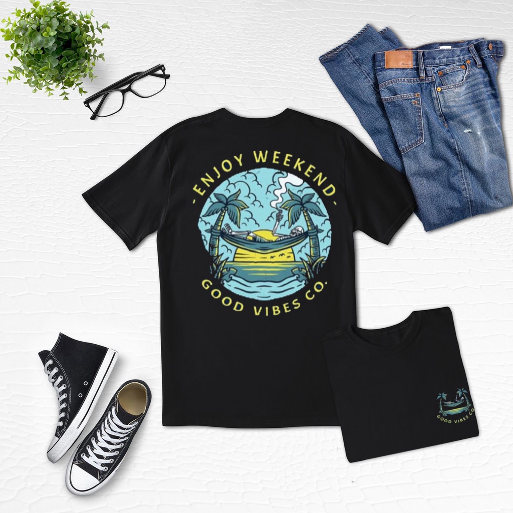 Tshirt Pria Murah / Baju Kaos Distro Pria murah Atasan pria murah t-shirt murah combed30s good vibes