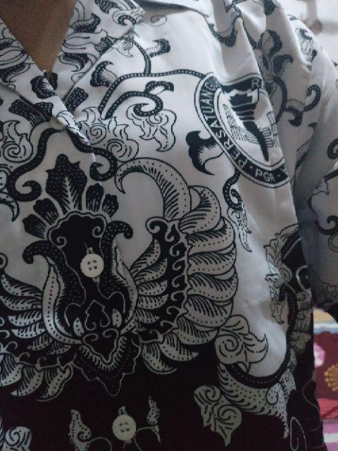 Pakaian Baju Seragam Kemeja Wanita Batik PGRI Lengan