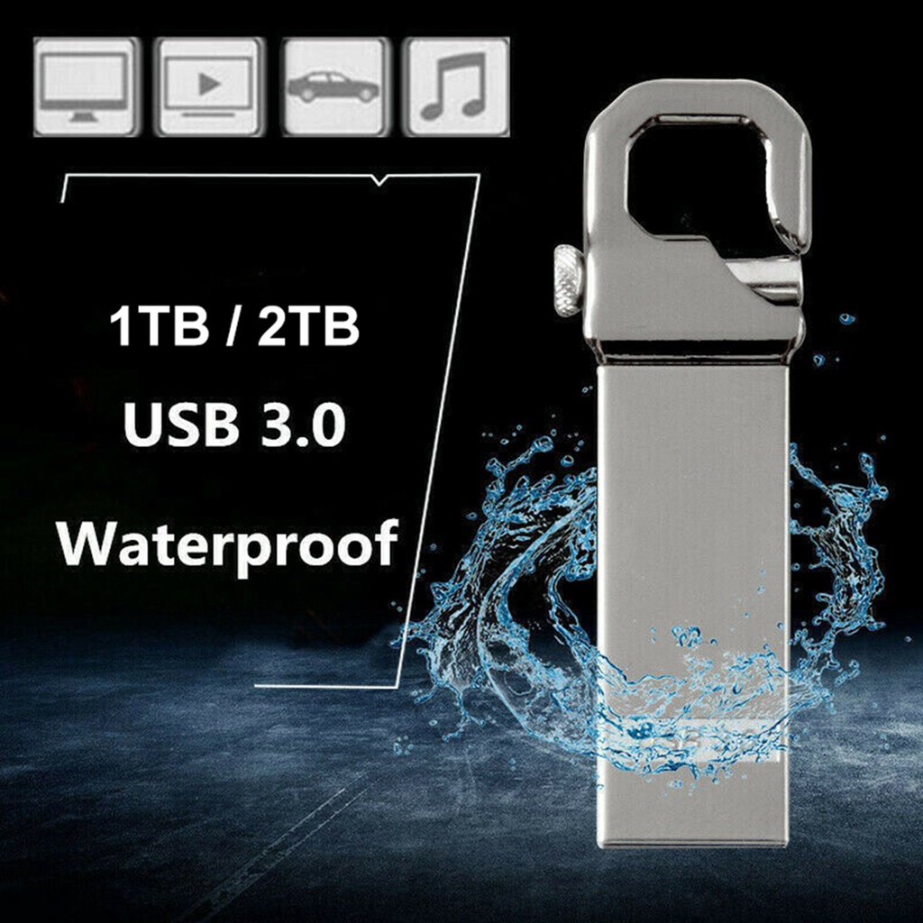 Flash Drive Eksternal USB 3.0 1TB / 2TB Plug and Play Kecepatan Tinggi Untuk Komputer