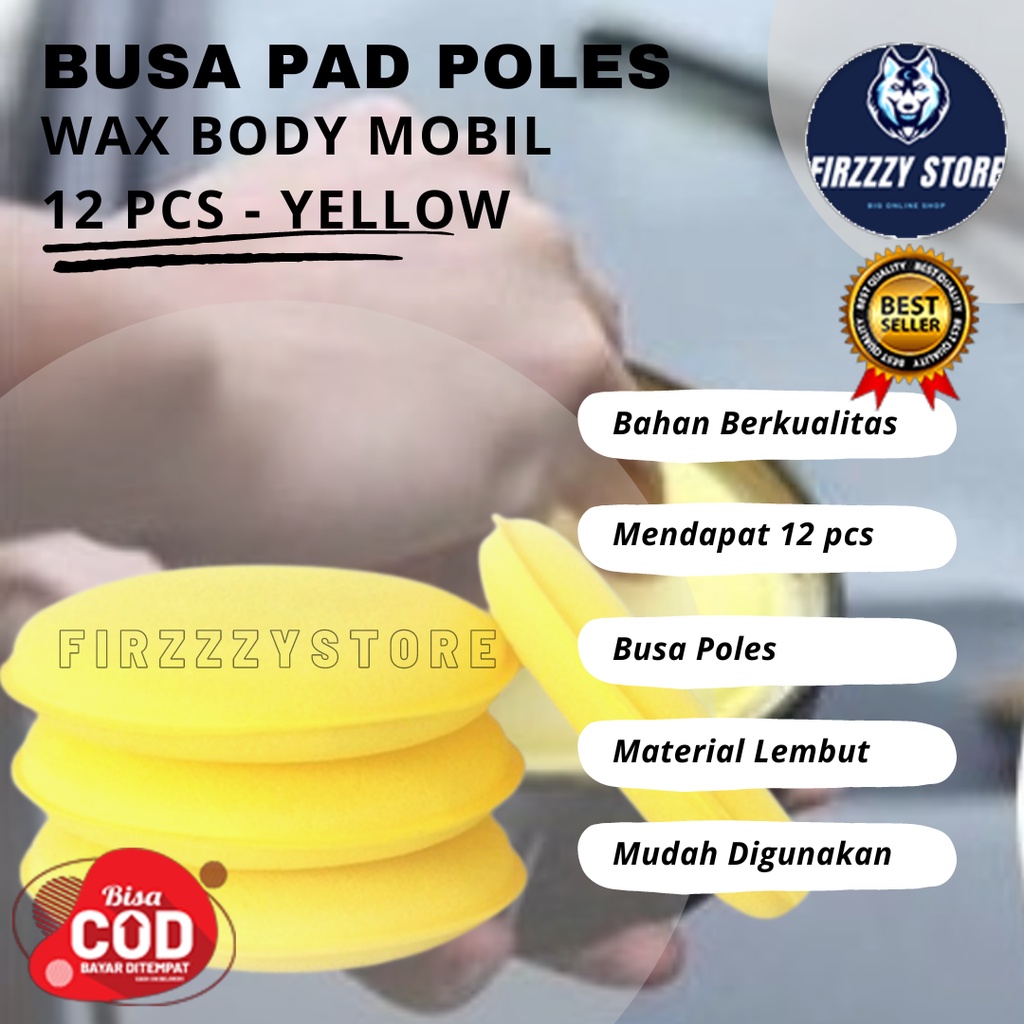 Busa Pad Poles Wax Body Mobil 12 PCS - Yellow