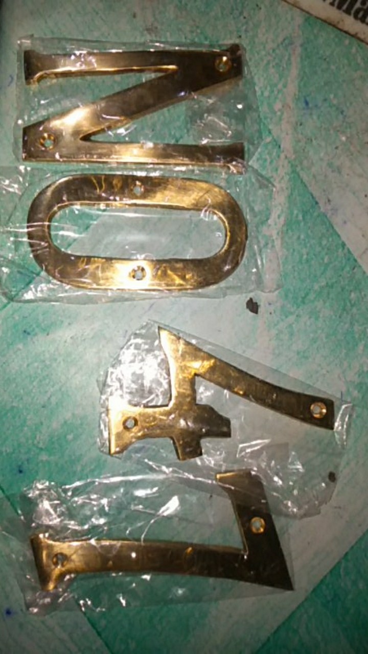 Huruf Angka Nomer Rumah Kuningan Tinggi 10 Cm Angka Nomor  Huruf O