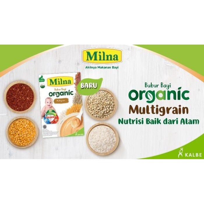 Milna Bubur Bayi Organik 120g untuk Bayi 6m+ (Tersedia varian rasa)