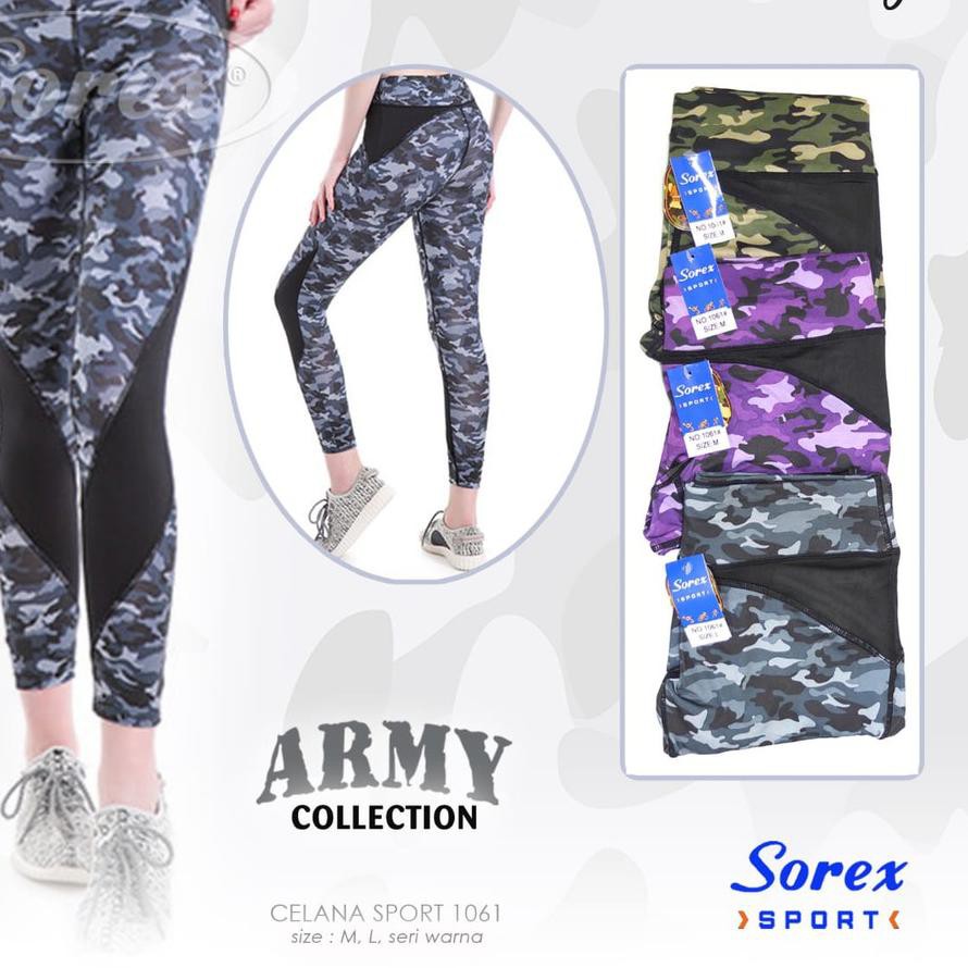 [ Ready ] SC9 Legging Sport Sorex Exclusive Motif Army 161 - Legging Senam Yoga Sorex ✅
