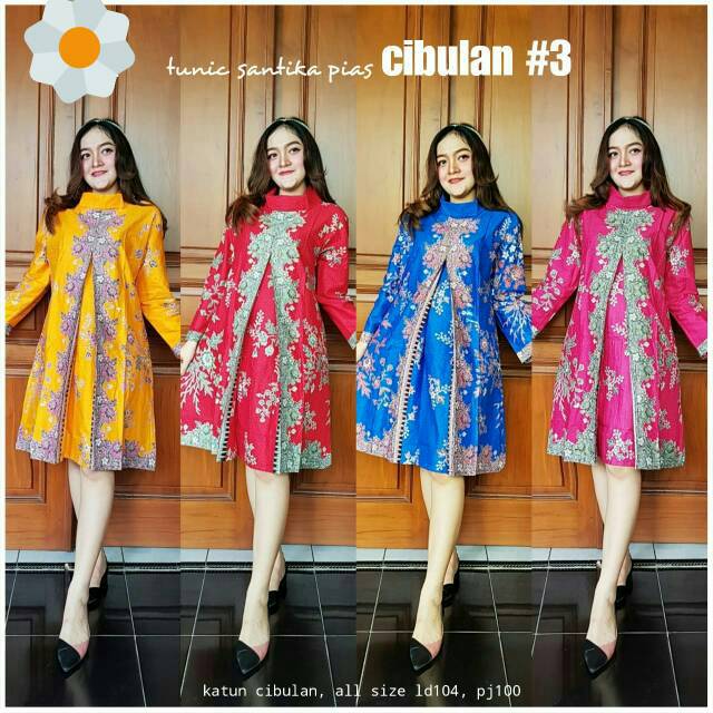 Santika Batik Wanita Long Tunik Ayu Katun High Quality Cibulan #3 Modern Exclusive Premium