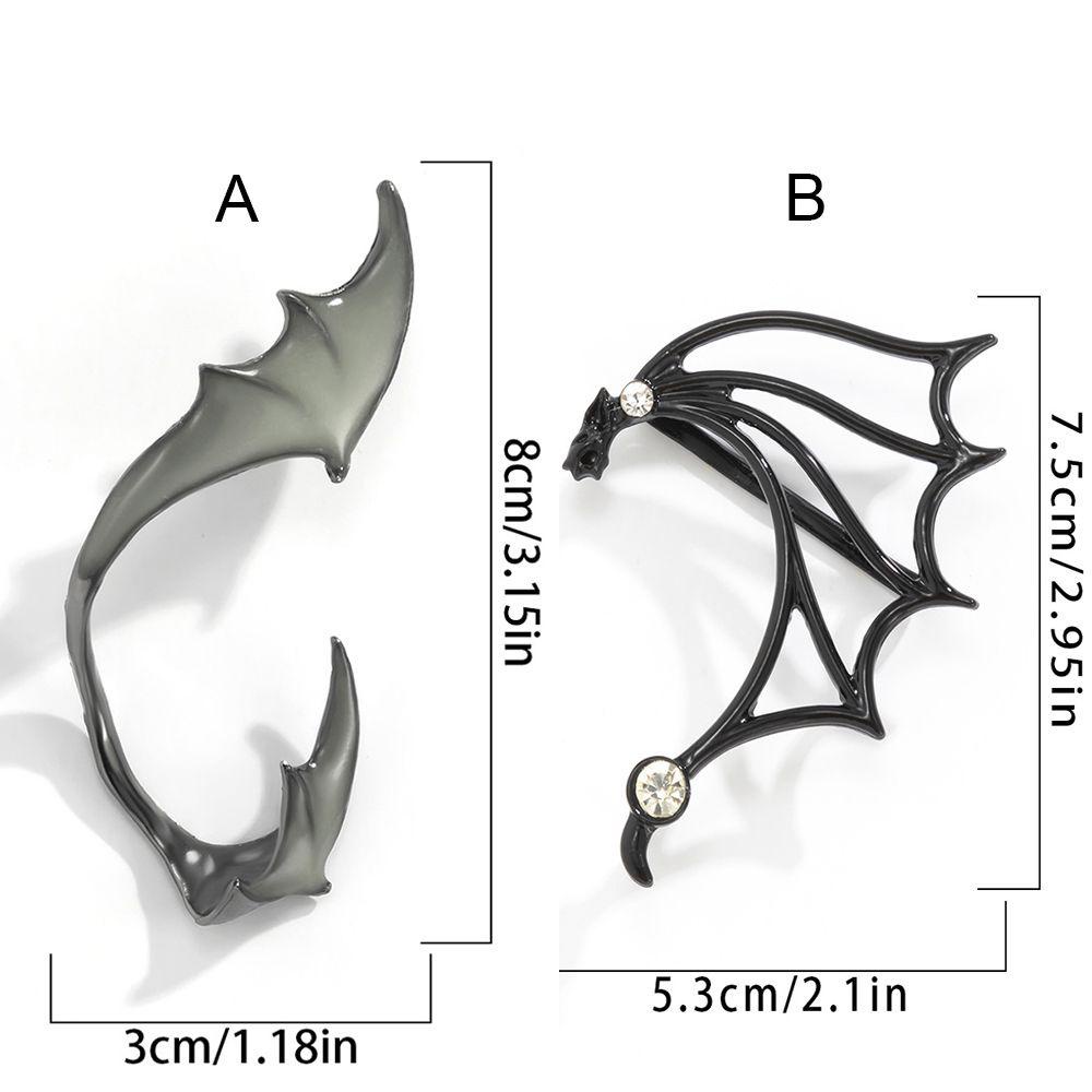 Preva Punk Peri Pesta Peri Perhiasan Wanita Hitam Goth Elf Klip Telinga