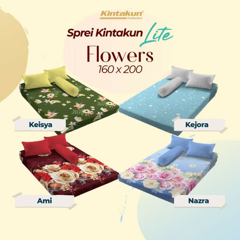 Sprei Kintakun LITE QUEEN SIZE uk 160 160x200 Abstract Minimalis Polos Flowers Kids Edition Citrus Laila Ami Aydan Olin Paragon Perse Barely Blue Chiko