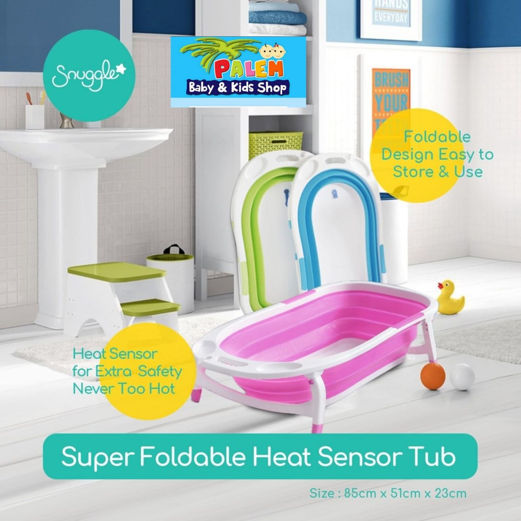 Crown Baby ember mandi lipat / Snuggle Super Foldable Heat Sensor Tub Bak Mandi Lipat cr 8835