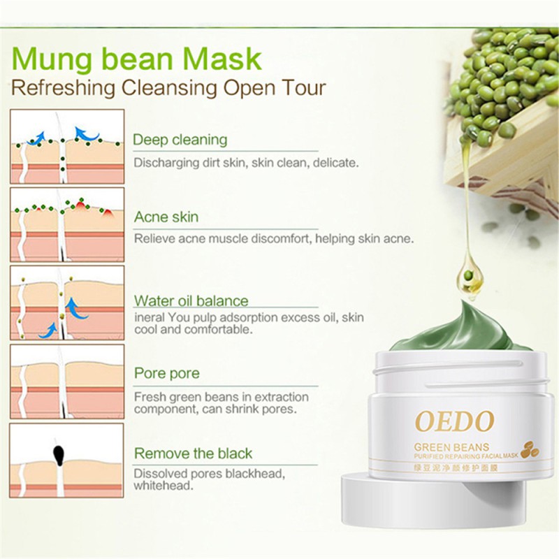 [Bisa COD] Oedo Masker Wajah Lumpur Mengupas Jerawat Komedo Masker Perawatan Remover Wajah