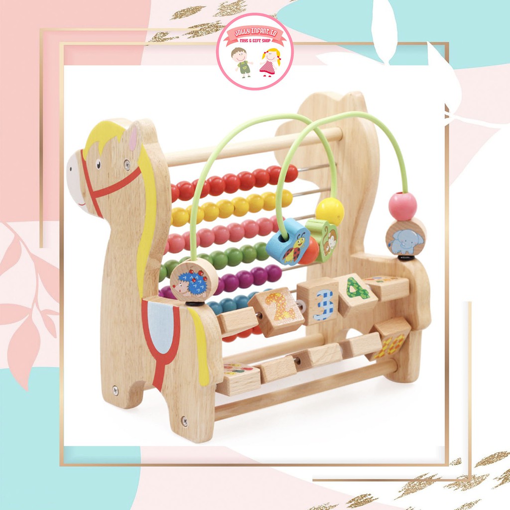 

[jollyinfant.id] A 61 3-in-1 Wooden Horse Learning