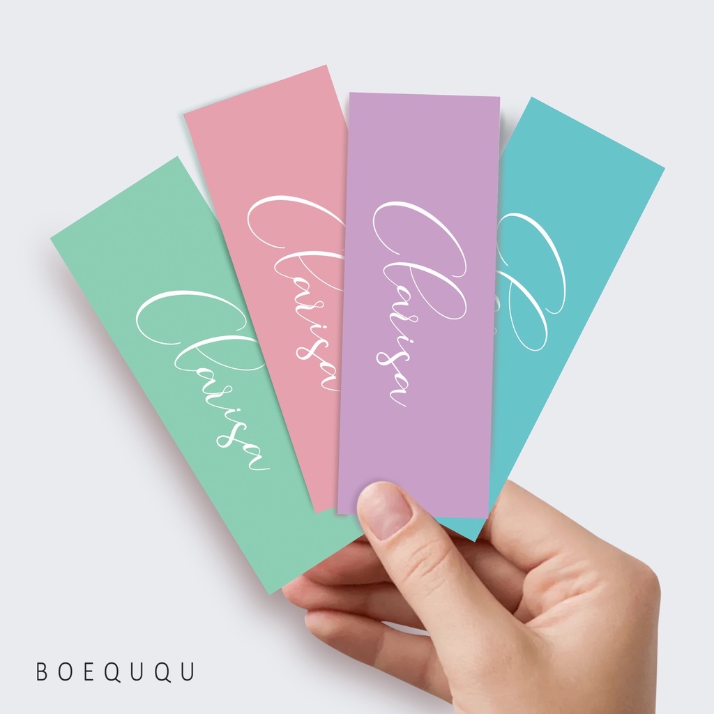 

Pembatas Buku Custom Nama / Bookmark Lucu / Bookmark Free Custom Nama / Cetak Bookmark Ivory 310 / Printing