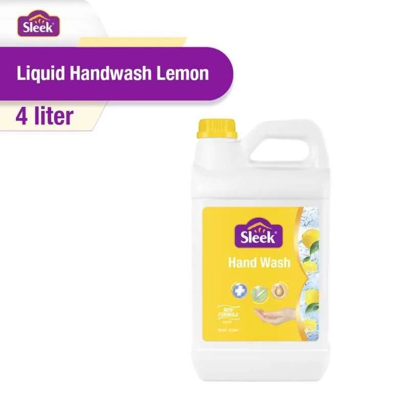 Sleek Hand Wash Lemon 4L Sabun Cuci Tangan 4L Jerigen antibacterial Vit E