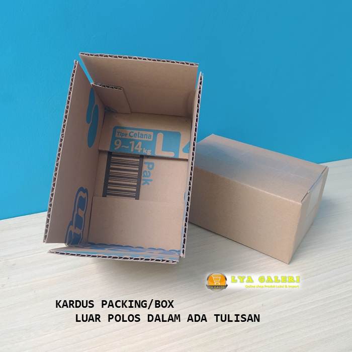 Karton Box Kardus Packing Uk.15x10x7 cm Luar Polos Dalam Ada Tulisan-1