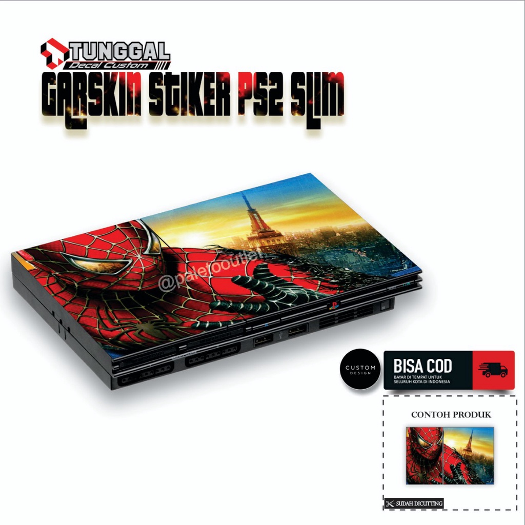 Garskin stiker ps2 slim ps2 fat bisa request desain