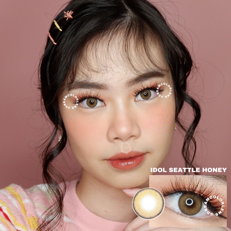 Softlens Princess Idol Seattle Honey Brown / Coklat Normal Minus Beda Minus