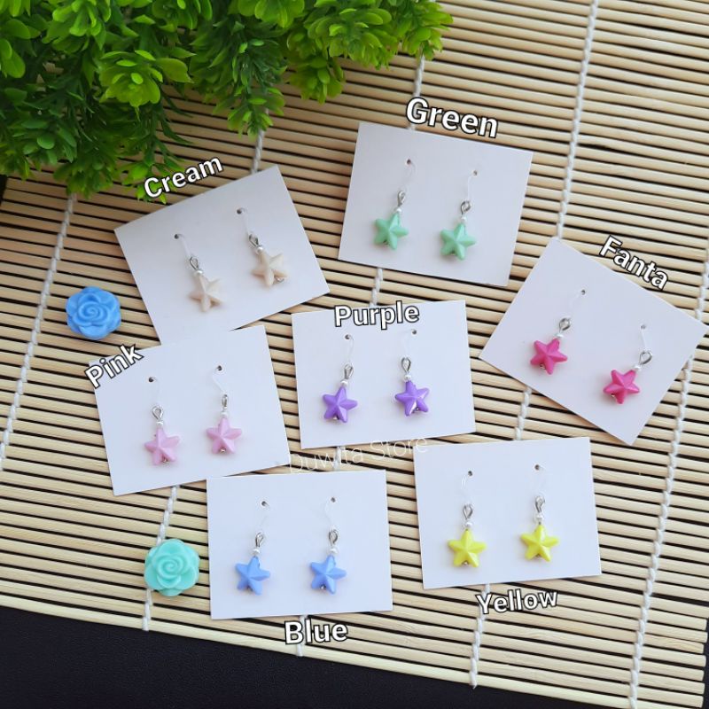 HANDMADE ANTING ANAK KAITAN PLASTIK BINTANG MINI