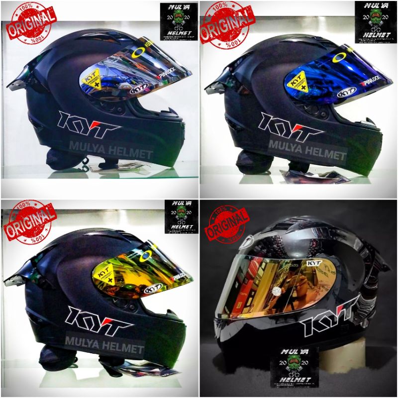 Helm KYT R10 Solid Black Doff [ Paket Ganteng ]