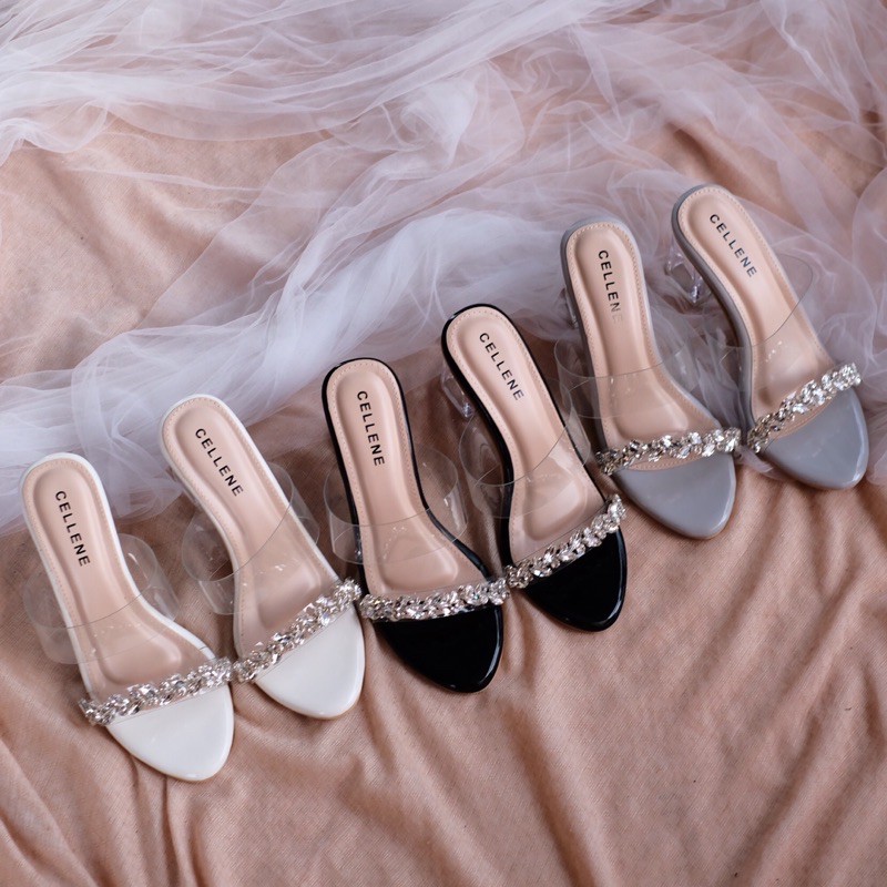 [CELLENE] Cataleya Heels | Heels 7cm Wedding Shoes Diamond Hak Kaca