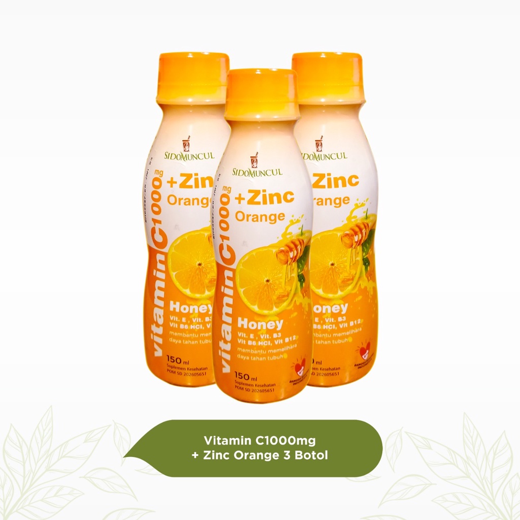 Sidomuncul Vitamin C 1000 mg Orange + Zinc (150 ml) - 3 Botol