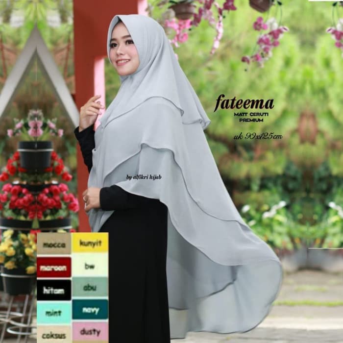 KHIMAR 3 LAYER FATEEMA / Khimar tiga layer ceruty