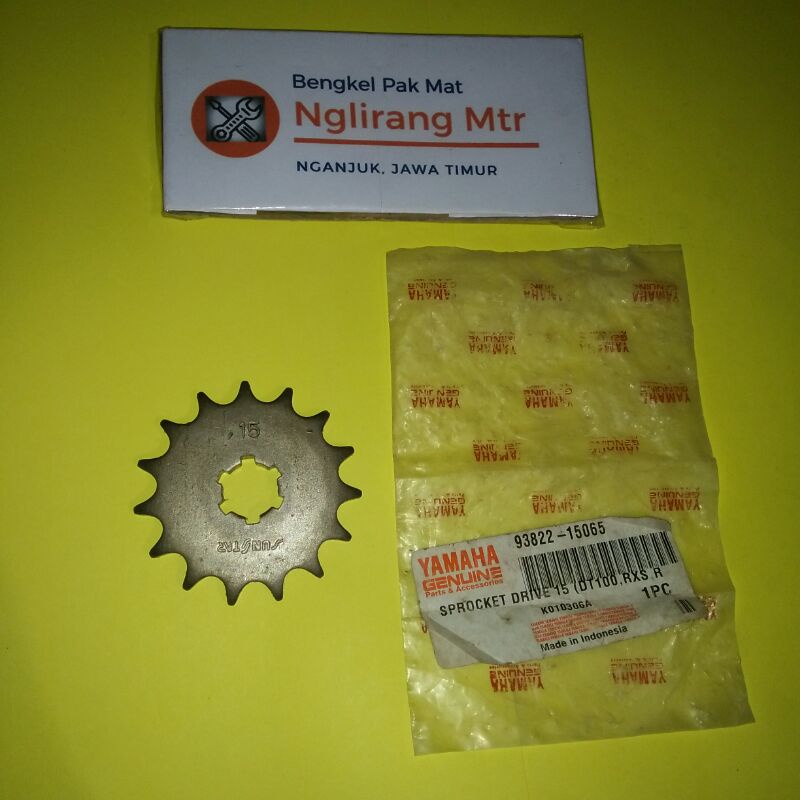 gear gir depan 15T Yamaha RX Spesial 6, DT100 original kode part 93822 15065