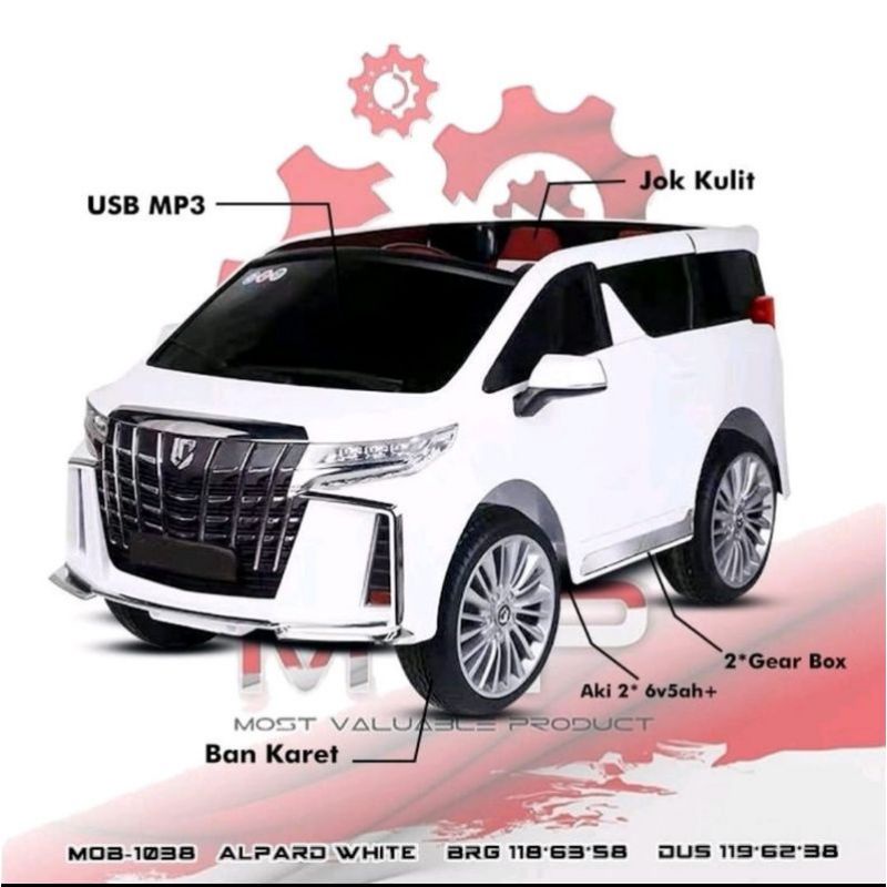 MOBIL AKI TOYOTA ALPHARD BAN KARET - MAINAN MOBIL AKI ANAK