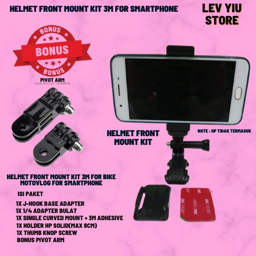 Mounting Hp Motovlog hp android Vlog Hp Mounting Helm Chin Mount Helmet Mounting Dagu Action Cam Cur