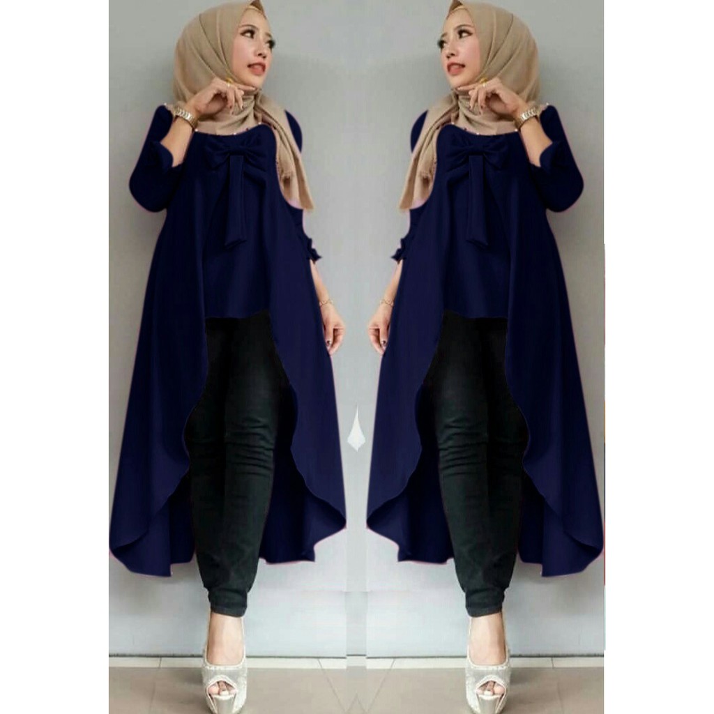 [Tunix viane polos RO] Tunik wanita crepe varian warna