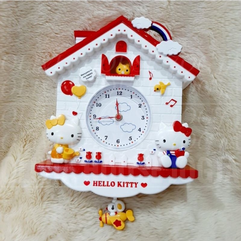 Jam Dinding Hello Kitty Rumah Merah Jam Hello Kitty Rumah