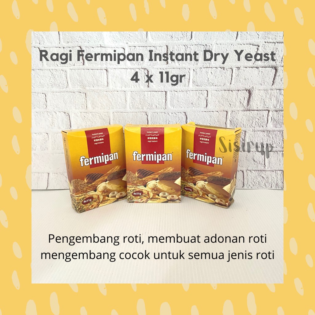 Fermipan / FERMIPAN 4 pcs x 11 gr / Yeast Roti / Ragi Instant