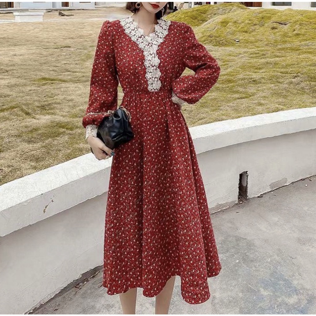 FLORAL DRESS KOREAN STYLE